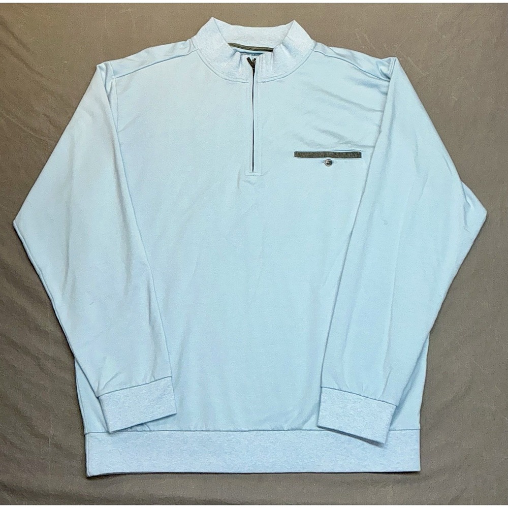 Horn Legend HL Sweater Men XL 1/4 Zip Supima Stretch Lusury Long Sleeve Blue